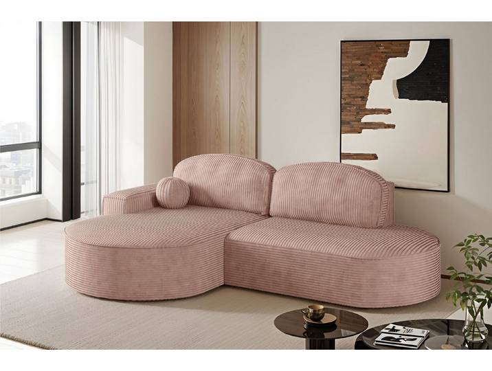 Kaiser Möbel Ecksofa mit Schlaffunktion,Bettkasten Modena Runden stoff Poso/Arena/Salvador, Elegantes Design mit Funktionalität