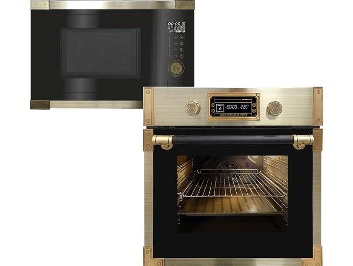 Kaiser Küchengeräte Backofen-Set EH 6427 AD+EM 2545 AD, Retro Pyrolyse Einbau Backofen 73L+Einbau-Mikrowelle, 25 l