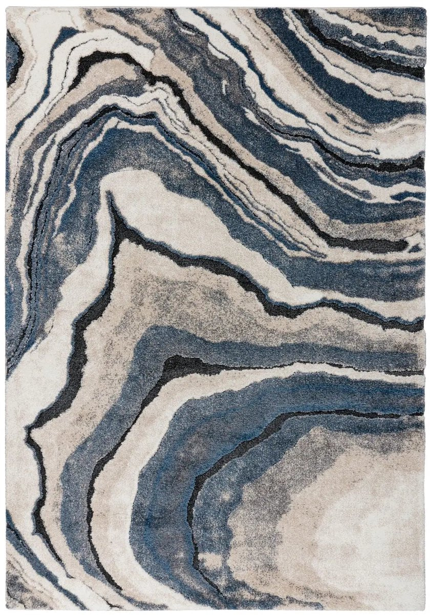 Dutch XXL Hoogpolig Vloerkleed Firenze Geoden Blauw 60 x 110 cm