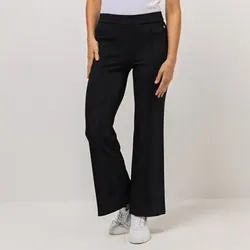 EVA LUTZ Hose, lange Form elastisches Material Rundumdehnbund ausgestelltes Bein