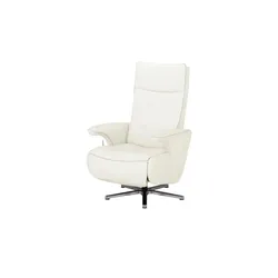 Kollektion Kraft Drehsessel aus Leder Franzi ¦ weiß ¦ Maße (cm): B: 73 H: 115 T: 83.0