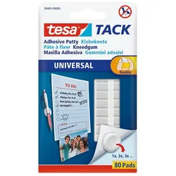 TESA Klebeknete TACK, 80 Stück, wiederverwendbar, weiß