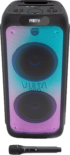 Altavoz de gran potencia - Vieta Party 220, 70 W, Con batería, Autonomía 9h, Bluetooth, Negro