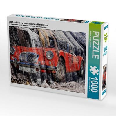 CALVENDO Puzzle MG Roadster vor dramatischem Hintergrund | 1000 Teile Lege-Größe 64x48cm Foto-Puzzle für glückliche Stunden