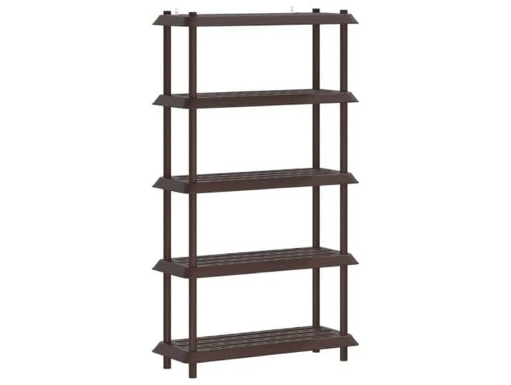 KTHLBRH Regaleinheit 5 Ebenen 100x40x177cm PP braun Drainageloch, UV-beständig, Verwendung im Innen- und Außenbereich, einfache Montage, 30 kg pro Regal