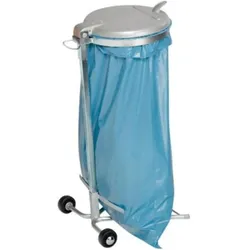 VAR Abfallsammler 120 l verz.fahrbar KS-Deckel, Abfalleimer, Silber