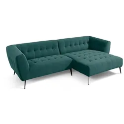 SOMETA Ecksofa Victor Cord Blau Türkis