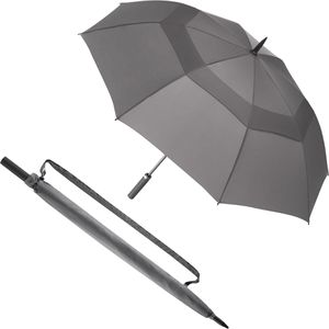 Fare Regenschirm AC-Golfschirm, XXL, grau, windsicher, Auf-Automatik, Ø 133 cm für 2 Personen, 102 cm, Stockschirm