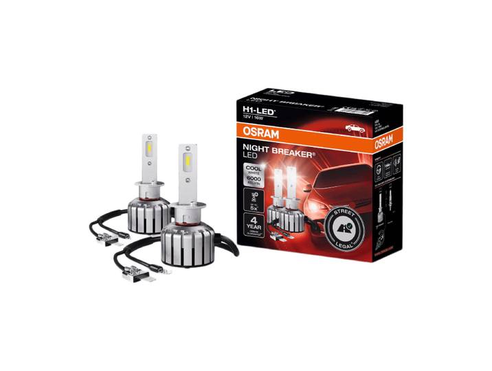 OSRAM NIGHT BREAKER LED H1, tot 40% minder verblinding, met wegtoelating