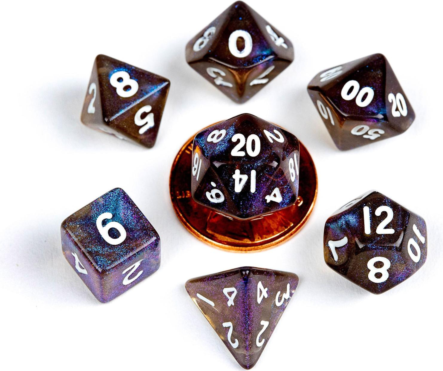 FanRoll Mini Dobbelsteen Set Stardust Galaxy, 7 stuks
