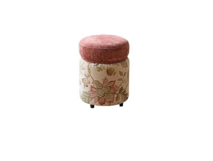 Zymjzbetic Vintage runder osmanischer Schuhhocker, Vanity-Sofabank(Color 2)