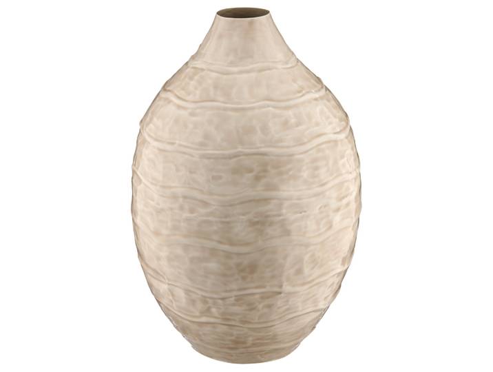 Vase Wave, Enamel Finish, Hellgrau Gasper