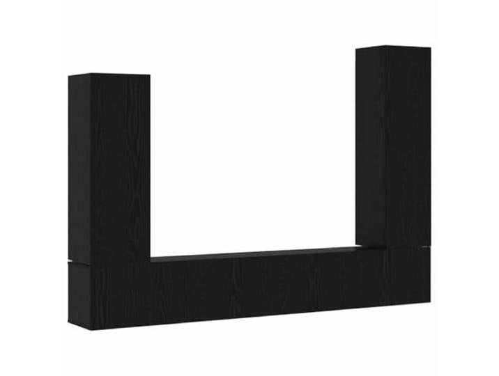GKHPYURE TV-Möbel-Set, 4-teilig, schwarze Eiche, Holz, mehrschichtig Scharniertüren, 3 Einlegeböden, Wandmontage, Tragkraft 240 kg