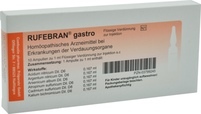 COMBUSTIN Pharmazeutische Präparate GmbH RUFEBRAN gastro Ampullen 10 St 03799245