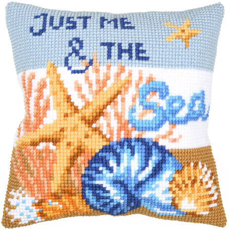Kreuzstichkissen "Just me & the sea"