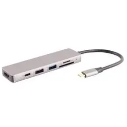 Shiverpeaks -BASIC-S--USB-DOCK--USB-C multiport Dockingstation, 6in1, HDMI, PD, Hub, SD (USB-C, 6 Ports), Dockingstation + USB Hub, Grau
