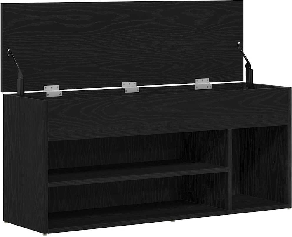 vidaXL Shoe Bench Medium Engineered Wood Chêne noir