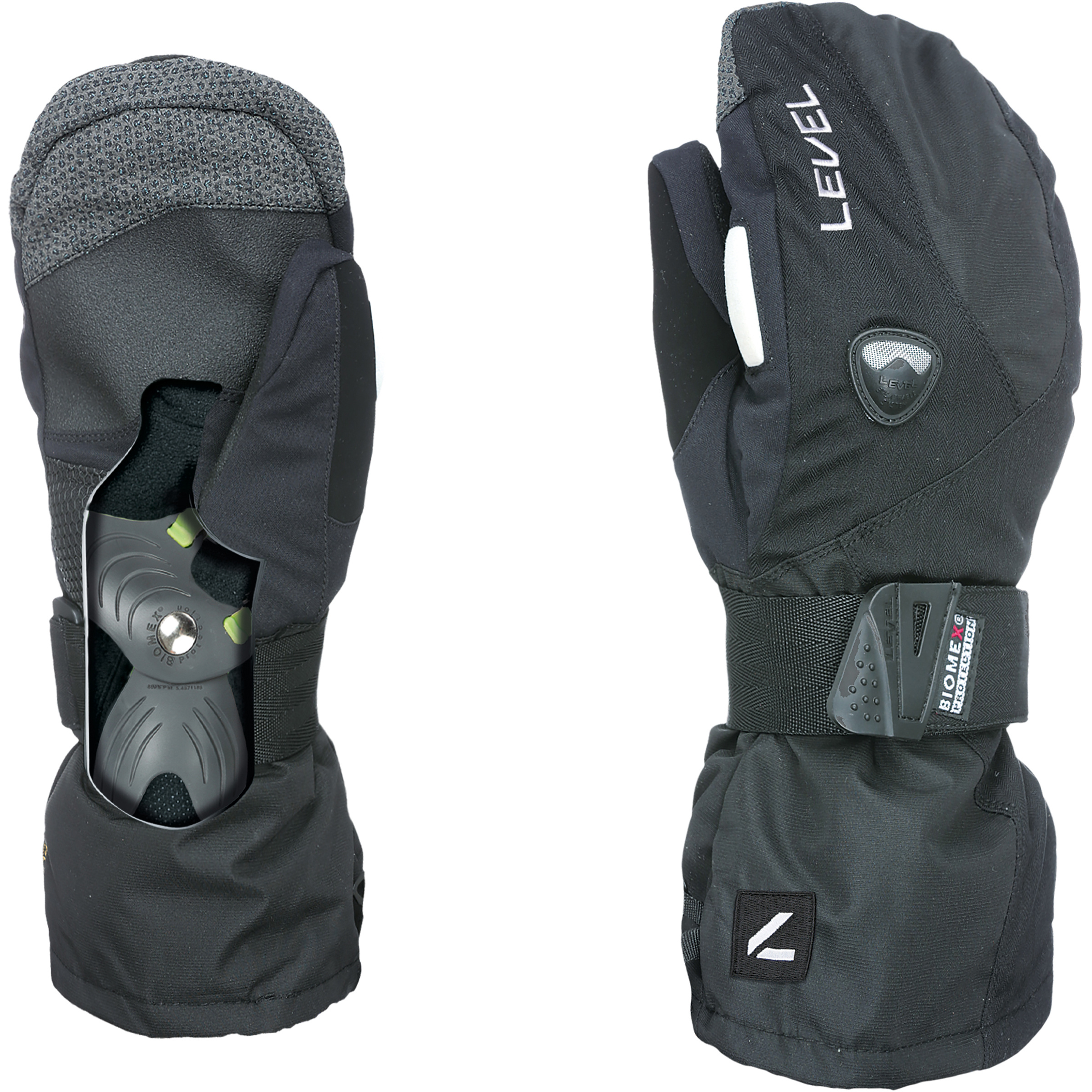 Level Fly Fäustlinge schwarz Größe 8 Splitboard Wasserdicht Wasserabweisend