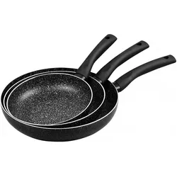 King KINGHOFF marble pan set, Pfannenset + Topfset, Schwarz
