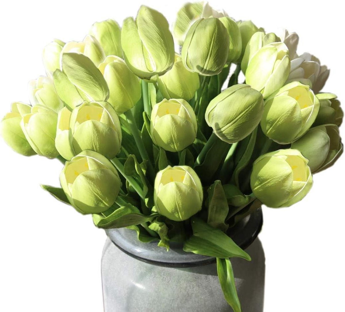 Real Touch Latex Kunst Tulpen - Groene Stelen - 50 cm