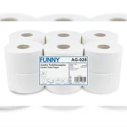 Plock GmbH Jumbo Toilettenpapier FUNNY - 3-lagig - Ø 19 cm - 1 Palette - 528 Rollen
