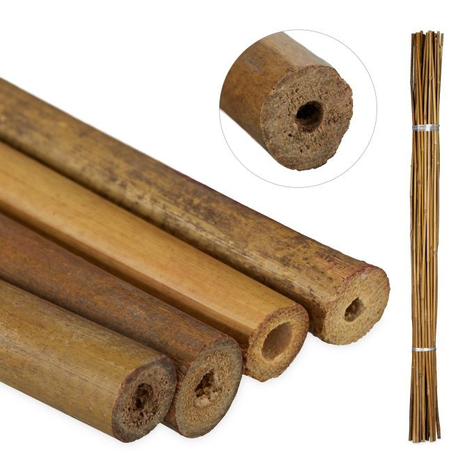 Relaxdays Set van 40 bamboestokken voor planten en tomaten, naturel, Hoogte: 120 cm