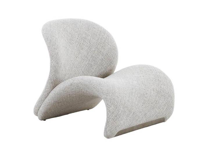 ALFREDO - Fauteuil Tissu Maille chinée Gris Clair