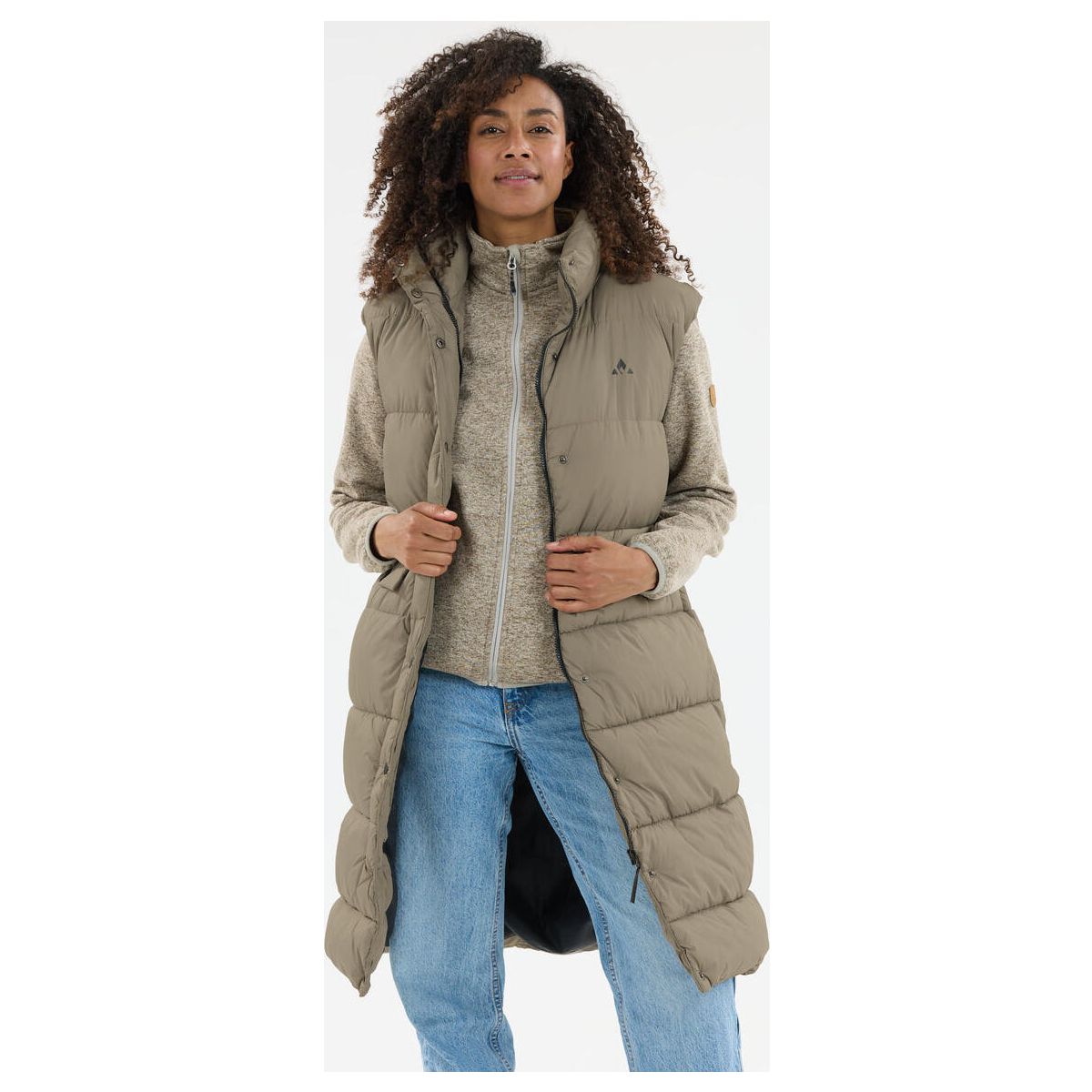 Whistler Amaretto W Long Puffer Vest fallen rock (3040) 36 W234602-3040-36