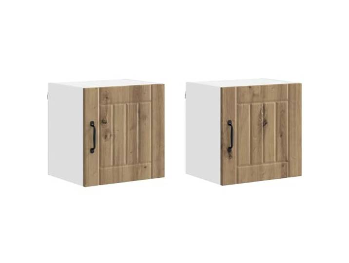 Wandschrank LUCCA 2 Stück Artisan-Eiche Holzwerkstoff 4 Regale 2 Türen Holzwerkstoff, elegante Optik, für Innenküchen, schlichtes Design, langlebige Struktur