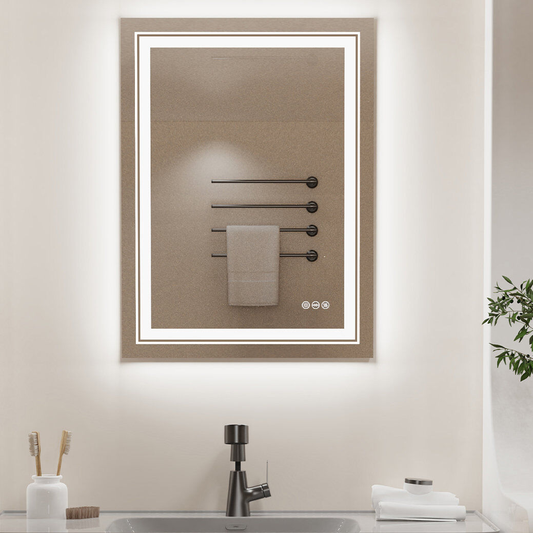 Metro Allenby Flat Makeup / Shaving Mirror Silver 60 H x 80 W