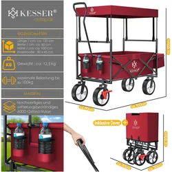 Kesser Bollerwagen faltbar mit Dach Handwagen Transportkarre Geräte