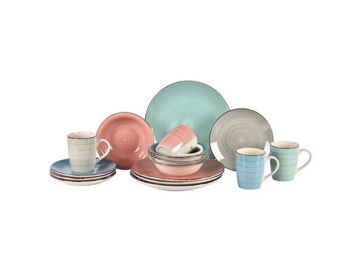 Kombiservice 16-teilig Mintgrün, Pink, Grau, Blau