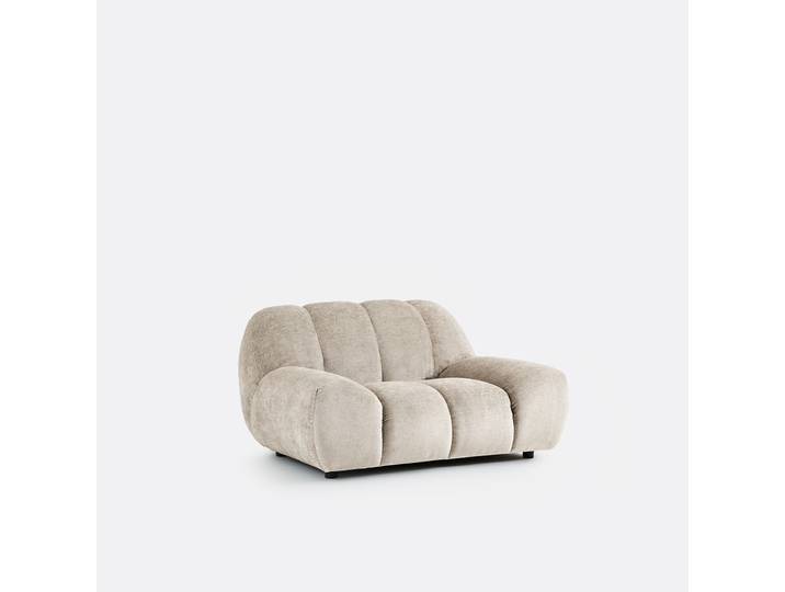 LA REDOUTE Fauteuil XL, velours épais, Nuria 1 Place Marron Taupe