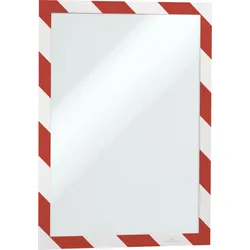 DURABLE 4944132 - Info-Rahmen, A4, selbstklebend, rot/weiß, 2 Stück