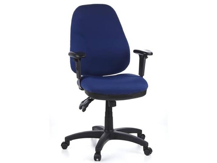 hjh OFFICE 702020 Profi Bürostuhl Zenit PRO Stoff Blau Bürosessel ergonomisch, Rückenlehne verstellbar, gepolstert
