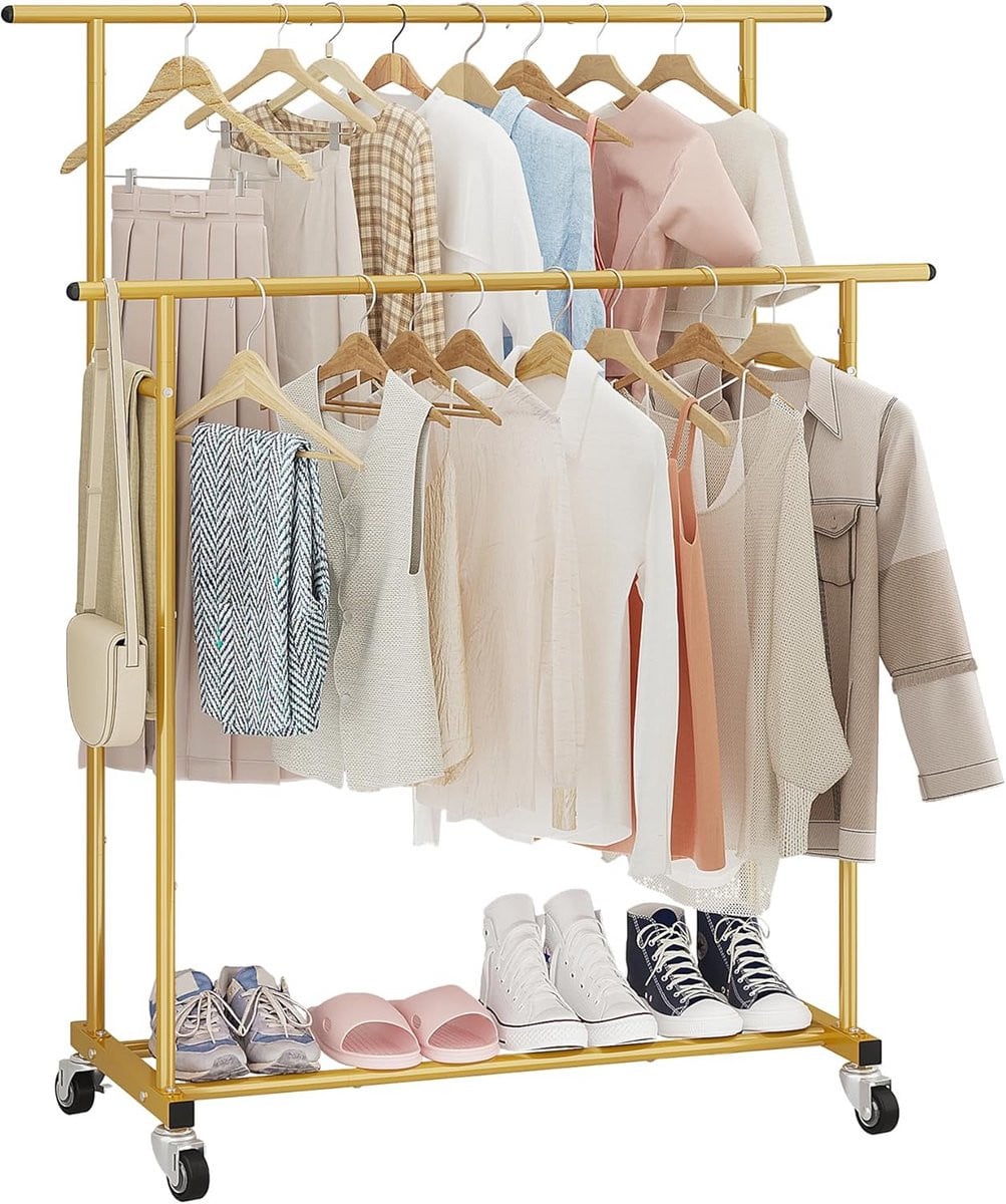 Merkloos Metalen Kledingrek Dressboy Organizer met Kledinghangers