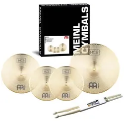 Meinl P-HCS141620 Übungsbecken Set mit Drumsticks (14", Crash, HiHat, Ride), Becken