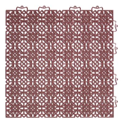 Kunststoff-Fliesen ANDIAMO "Terra Sol, Terrassenfliesen", orange (terrakotta), B:380mm L:380mm, Polypropylen (PP), Hartbodenbeläge, Klickfliesen, 38x38 cm, Balkon Bodenbelag, UV-beständig