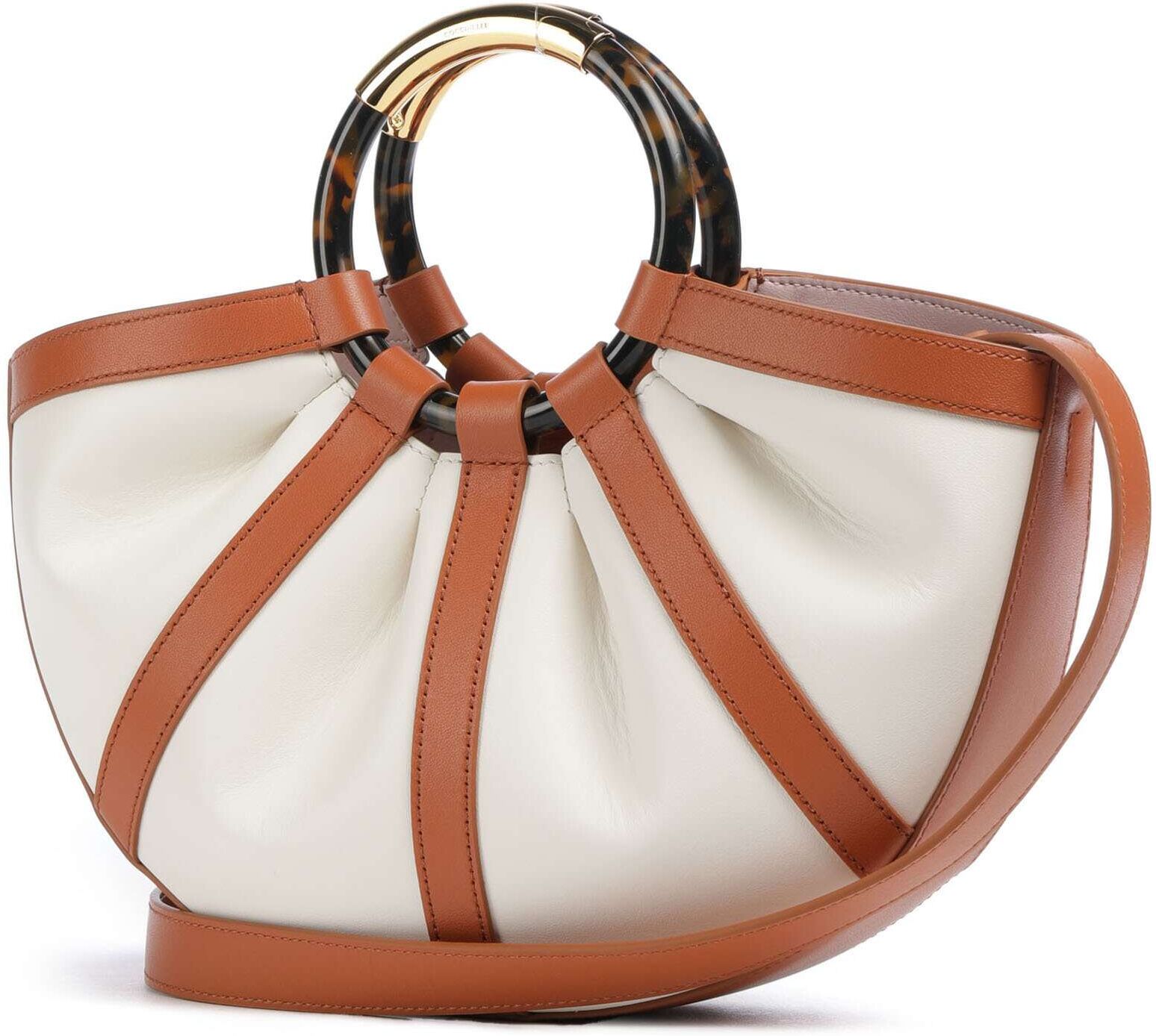 Coccinelle Shell Handtasche aus Leder, weiß