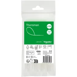 Schneider Electric IMT46403 Kabelbinder Thorsman, Abmessung: 120X2,5 mm, VPE=100 Stück Farbe: klar