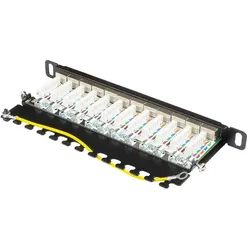 Good Connections GC N0133 Patchpanel 25,40cm (10") 12 Port Cat. 6a 0.5 HE, Server Zubehör, Schwarz
