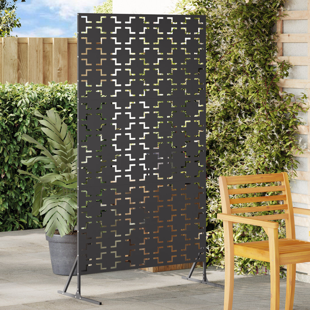 Vidaxl Fence Panel Single Panel Durable Black 100cm W X 180cm H X 50cm D