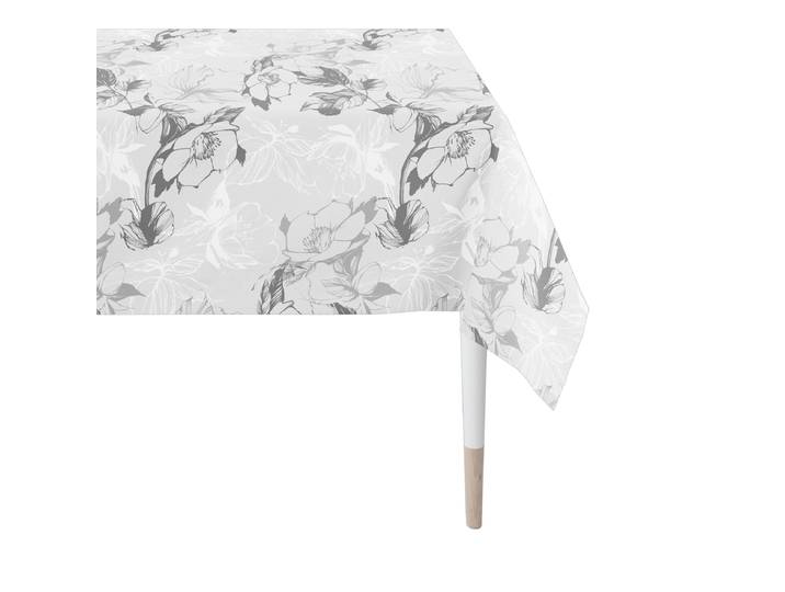 Tischdecke APELT 7403 , grau, B:150cm L:250cm, Obermaterial: 75% Baumwolle, 25% Polyester, Tischdecken, Tischdecke, linear gezeichnetes Blumenmotiv