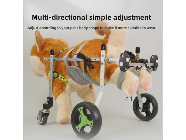 Fauteuil roulant pour chien pour pattes arrière, aide à la mobilité réglable pour chiens handicapés, chariot à 4 roues pour la rééducation de la paralysie