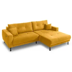BOOOM Ecksofa mit Funktion Magic Stoff Curcuma