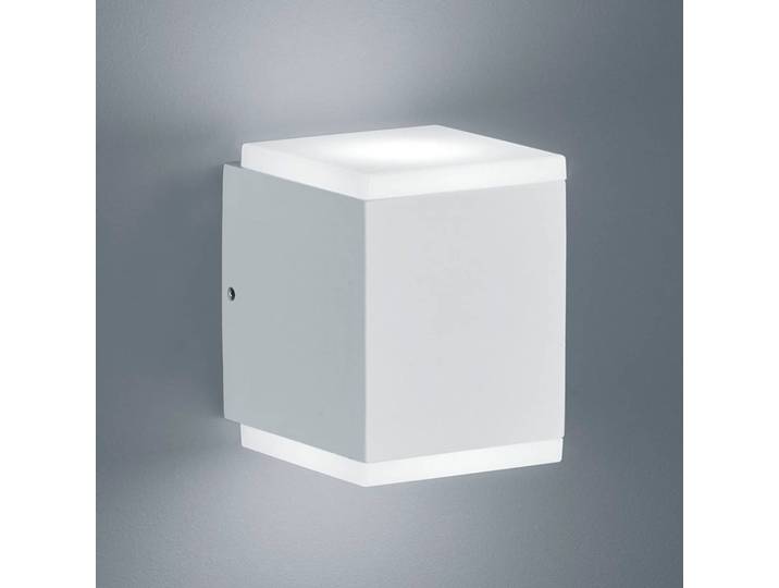Helestra LED Aussenwandleuchte Kibo, weiß / opal, Aluminium, Modern, LED Wandleuchte außen