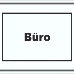 HB-Druck Büro Schild mit Text Office Bureau waagerecht A3 Rückseite selbstklebend