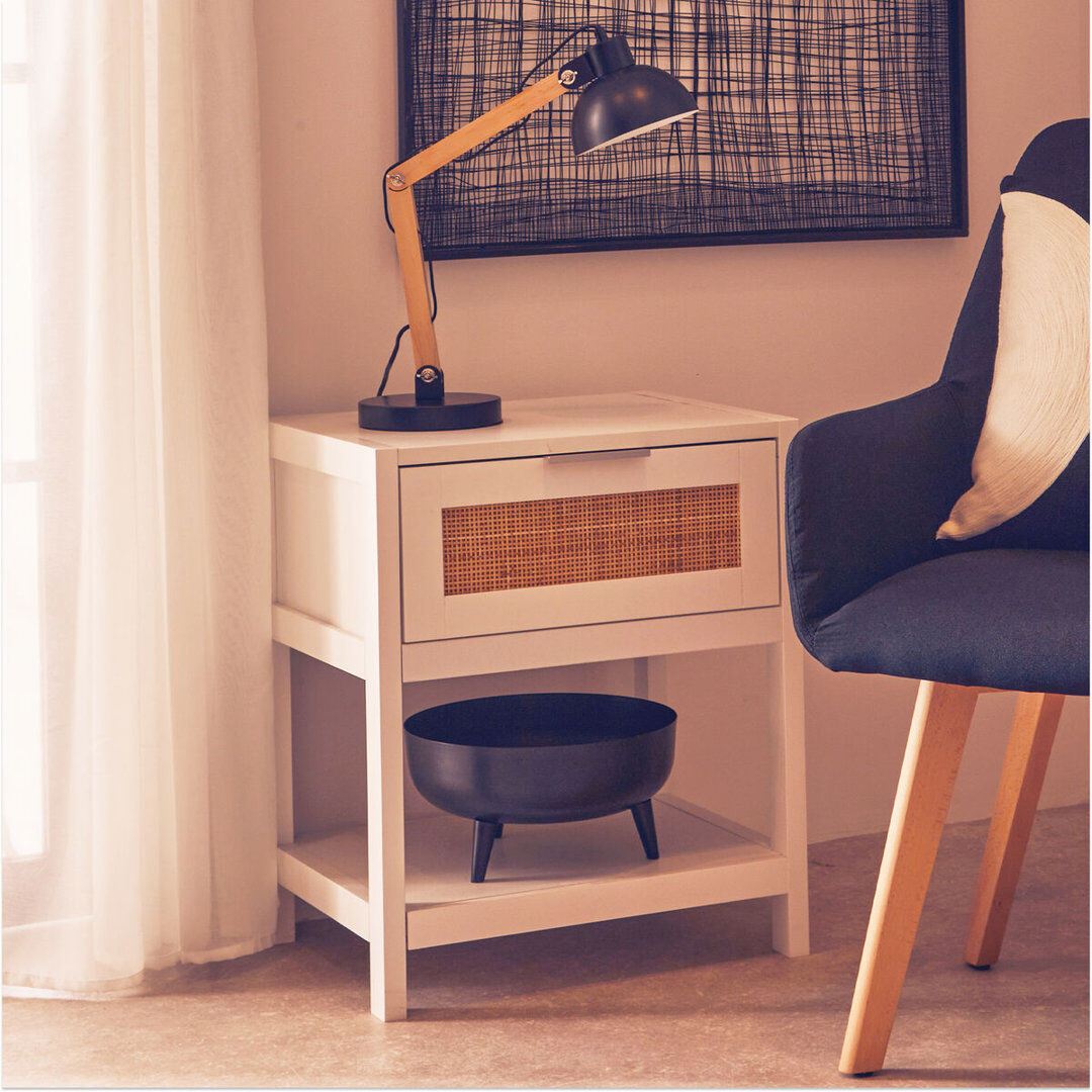 Bay Isle Home Abuzahr Four Leg Square Side Table White 60cm H X 50cm W X 40cm D