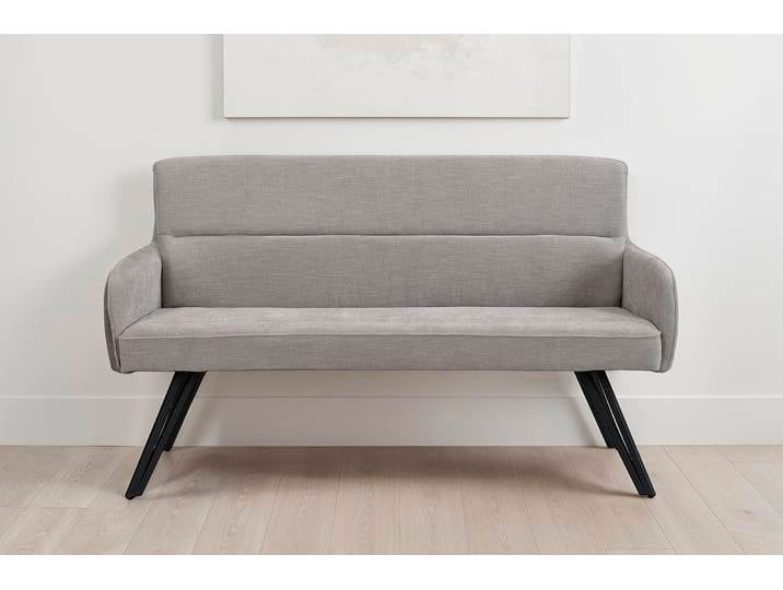Sitzbank BYLIVING Tino , grau (hellgrau, schwarz), B:140cm H:94cm T:67cm, Stoff, Sitzbänke, Sitzbank, mit Federkernpolsterung in 140 oder 160cm, hochwertige Polsterbezüge