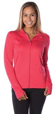 Independent Trading Co. EXP60PAZ Women's Poly-Tech Full-Zip Track Jacket in Coral size XS   Polyester fleece